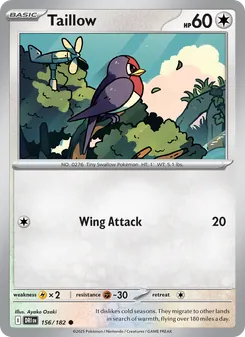 Taillow, card 156 from Destined Rivals
