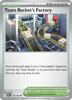 Team Rocket's Factory, card 173 from Destined Rivals