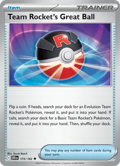 Team Rocket's Great Ball, card 175 from Destined Rivals