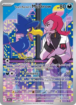 Team Rocket's Murkrow, card 200 from Destined Rivals