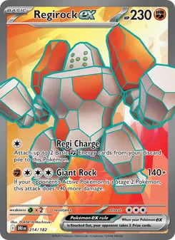 Regirock ex, card 214 from Destined Rivals