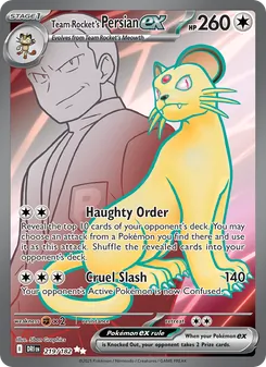 Team Rocket's Persian ex, card 219 from Destined Rivals