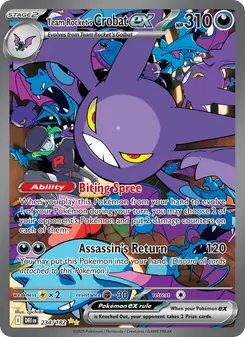 Team Rocket's Crobat ex, card 234 from Destined Rivals