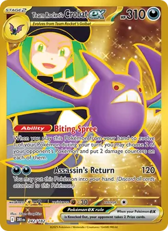 Team Rocket's Crobat ex, card 242 from Destined Rivals