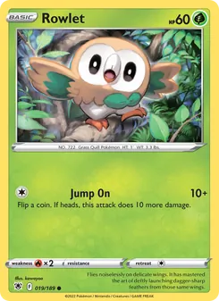 Rowlet, card 019 from Astral Radiance