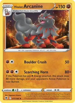 Hisuian Arcanine, card 071 from Astral Radiance