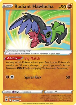 Radiant Hawlucha, card 081 from Astral Radiance
