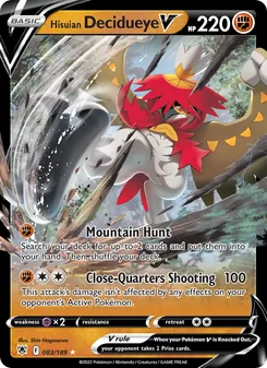 Hisuian Decidueye V, card 083 from Astral Radiance
