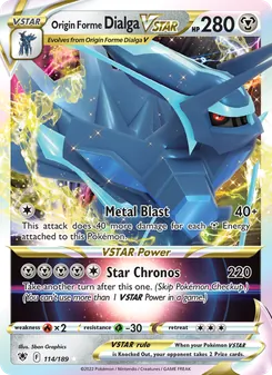 Origin Forme Dialga VSTAR, card 114 from Astral Radiance