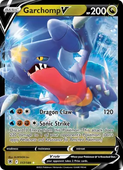 Garchomp V, card 117 from Astral Radiance