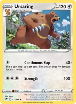 Ursaring, card 123 from Astral Radiance