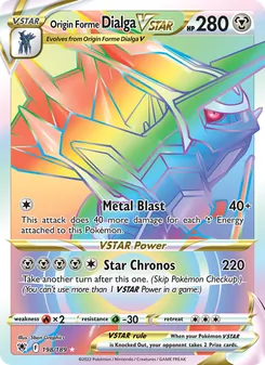 Origin Forme Dialga VSTAR, card 198 from Astral Radiance
