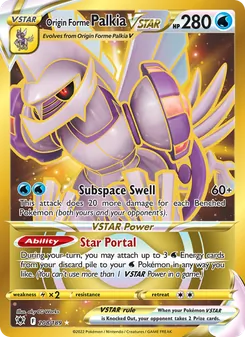 Origin Forme Palkia VSTAR, card 208 from Astral Radiance