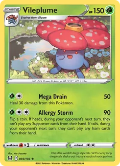 Vileplume, card 003 from Lost Origin