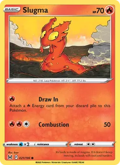 Slugma, card 021 from Lost Origin