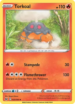 Torkoal, card 023 from Lost Origin