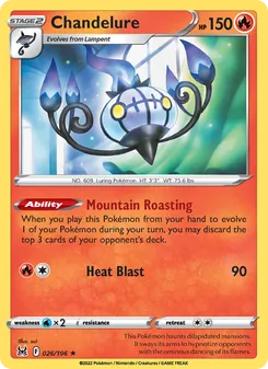 Chandelure, card 026 from Lost Origin