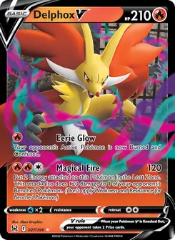 Delphox V, card 027 from Lost Origin