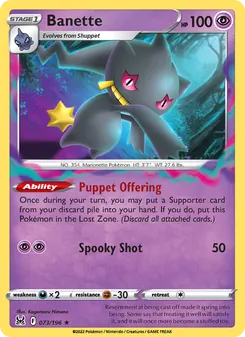 Banette, card 073 from Lost Origin