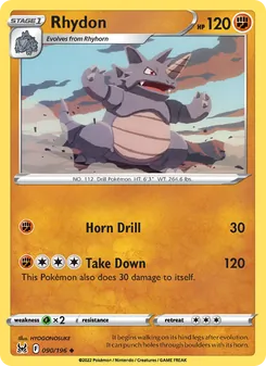 Rhydon, card 090 from Lost Origin