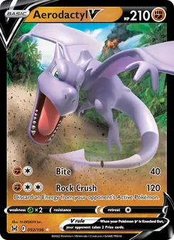 Aerodactyl V, card 092 from Lost Origin