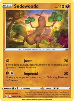 Sudowoodo, card 094 from Lost Origin