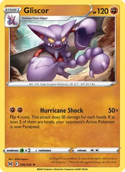 Gliscor, card 096 from Lost Origin