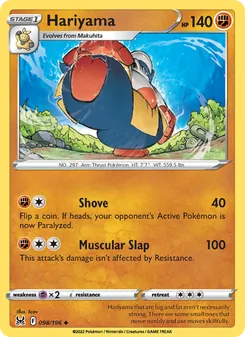 Hariyama, card 098 from Lost Origin