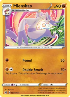 Mienshao, card 104 from Lost Origin