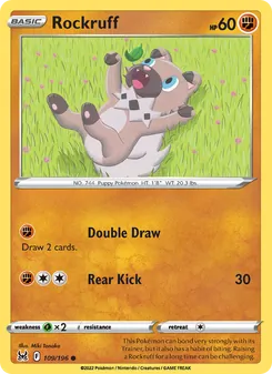 Rockruff, card 109 from Lost Origin
