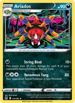 Ariados, card 113 from Lost Origin