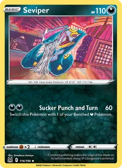 Seviper, card 116 from Lost Origin