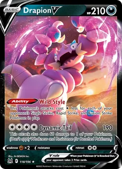 Drapion V, card 118 from Lost Origin
