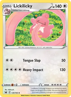 Lickilicky, card 139 from Lost Origin