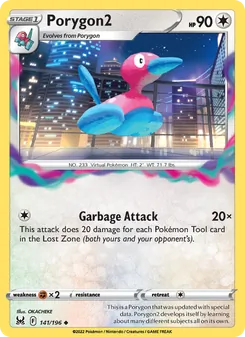Porygon2, card 141 from Lost Origin