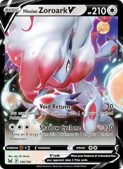 Hisuian Zoroark V, card 146 from Lost Origin