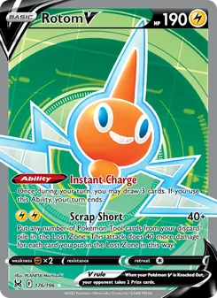 Rotom V, card 176 from Lost Origin