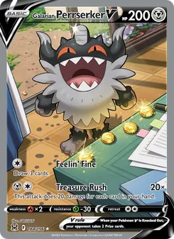 Galarian Perrserker V, card 184 from Lost Origin