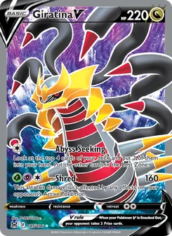 Giratina V, card 185 from Lost Origin