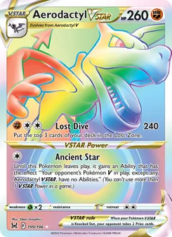 Aerodactyl VSTAR, card 199 from Lost Origin