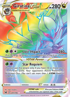 Giratina VSTAR, card 201 from Lost Origin