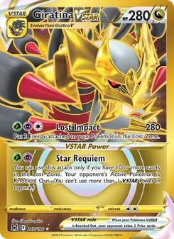 Giratina VSTAR, card 212 from Lost Origin