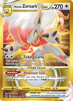 Hisuian Zoroark VSTAR, card 213 from Lost Origin