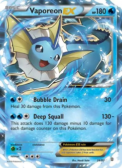 Vaporeon EX, card 24 from Generations