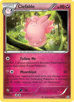 Clefable, card 51 from Generations