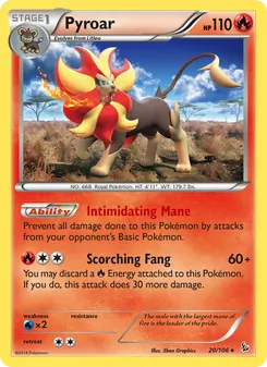 Pyroar, card 20 from Flashfire