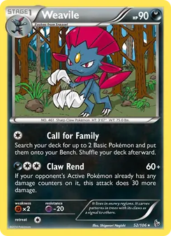 Weavile, card 52 from Flashfire
